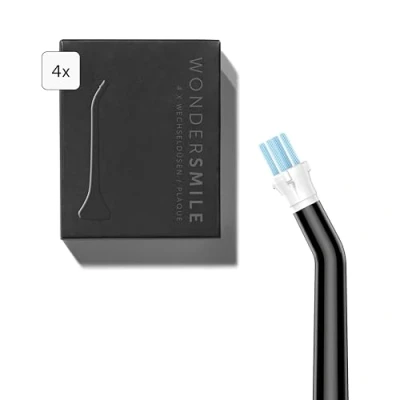 Abbildung von Wondersmile Plaque Düse Ersatzdüsen für Munddusche Waterflow SmoothFlow Technologie optimale Zahn &amp; Zahnfleischpflege (Black, 4er Pack)