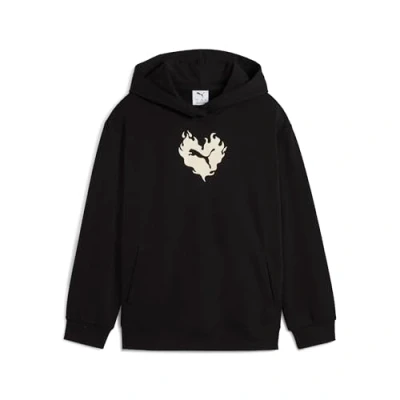 Abbildung von Puma Flaming Love Hoodie Teenager Für Damen Kinder Mit Print Black Größe: 15 16Y