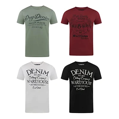 Abbildung von riverso T Shirt Herren Printshirt RIVLeon Regular Fit (4 tlg) Kurzarm Tee mit Rundhalsausschnitt aus 100% Baumwolle