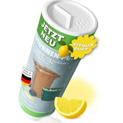 Abbildung von Biotonnen Pulver mit Zitronenduft, gegen Maden und Geruch, Fliegen, 500 g für Biotonne, Kompost Eimer, Mülleimer, Camping