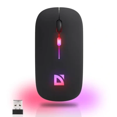 Abbildung von Defender Touch MM 997 Kabellose Maus, Laptop Maus Kabellos, Funkmaus, Bluetooth und USB Computer Wireless Mouse PC, RGB Led Computermaus, Rechts Linkshänder Schwartz