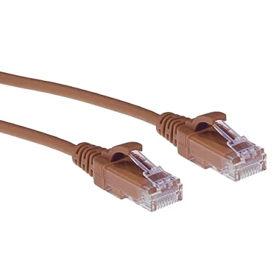 Abbildung von ACT CAT6 Netzwerkkabel, U/UTP LSZH LAN Kabel Dünn 3.8mm Slimline, Flexibles Snagless Ethernet mit RJ45 Stecker, für den Einsatz in Datenzentren, 3 Meter, Braun DC9203