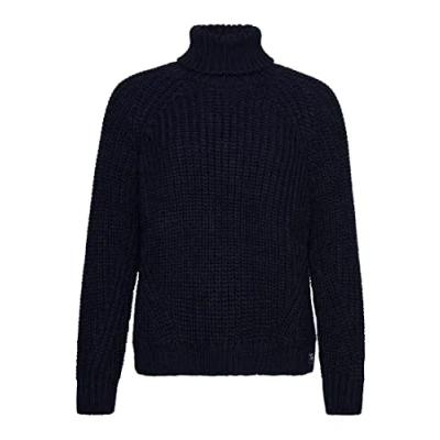 Abbildung von Superdry Slouchy Stitch ROLL NECK Strickpullover, Damen, Größe: 42, Navy marl dark grey