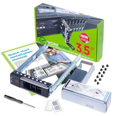 Abbildung von WorkDone 3,5 Zoll Drive Caddy mit 2,5 HDD Konverter Kompatibel für Dell PowerEdge Server Gehäuse Festplattenrahmen 14. Generation R740 R640 R540 R440 R340 R6415 R7415 R7425 X7K8W