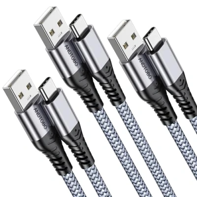 Abbildung von USB C Kabel, [3 Stück 1M] 3.1A Ladekabel Nylon Geflochten Kabel Schnellladekabel Kompatibel mit iPhone 16 Pro Max Plus, 15, Samsung S21 S22 S23 S23Ultra S20, Xiaomi, Oppo, Pixel 7