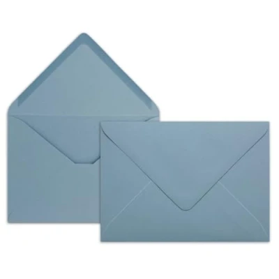 Abbildung von 75x Brief Umschläge in Himmel Blau 80 g/m² Kuverts DIN B6 Format 12,5 x 17,6 cm Nassklebung ohne Fenster