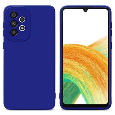 Abbildung von Cadorabo Hülle kompatibel mit Samsung Galaxy A33 5G Schutzhülle TPU Silikon Case Liquid Design Kameraschutz Slim Kratzfest Weiche Gummi Rundumschutz für in Blau