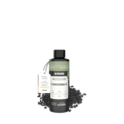 Abbildung von alphazoo Schwarzkümmelöl für Hunde 100 ml