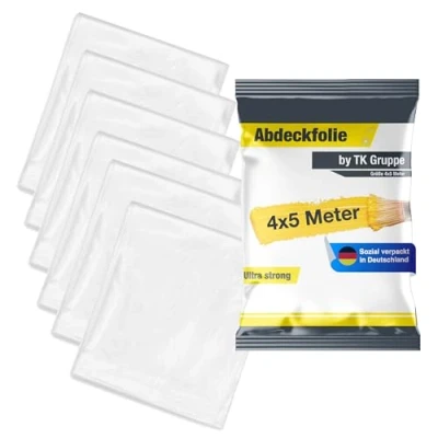 Abbildung von PlaneEasy.® Abdeckfolie 6x Malerfolie 4 x 5m transparent Malerzubehör, wie Malervlies, (Packung, 6 St., 4x5m)