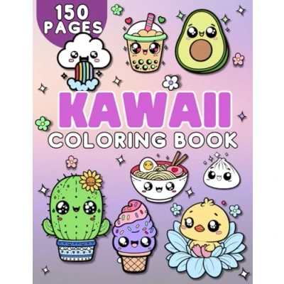 Abbildung von Kawaii Coloring Book: for kids, 150 Cute Pages with Food, Treats, Animals (Coloring Books Kids &amp; Adults)