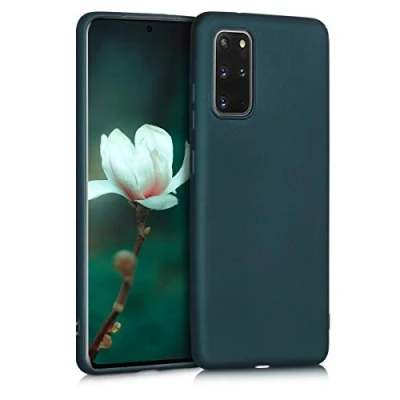 Abbildung von kwmobile Case kompatibel mit Samsung Galaxy S20 Plus Hülle Schutzhülle aus Silikon metallisch schimmernd Handyhülle Metallic Petrol