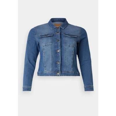 Abbildung von ONLY Carmakoma Damen Carwespa Life Denim Jacket Mbd Noos Jeansjacke, Medium Blue Denim, 48 EU