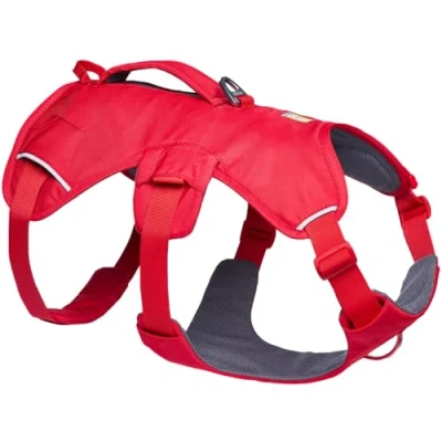Abbildung von Ruffwear Web Master Hundegeschirr, Y Front Hundegeschirr mit Griff und verbesserter Schnalle, verstellbar leicht für Spaziergänge Wanderungen, fluchtsicher, Red Canyon, Large/X Large