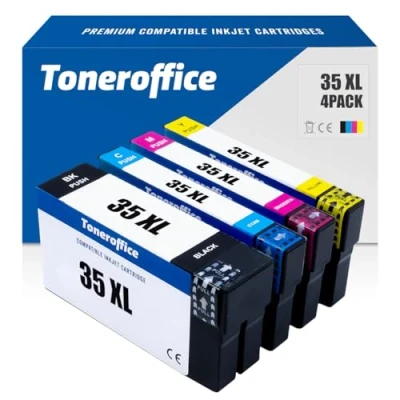 Abbildung von 35 Druckerpatrone XL Kompatibel Multipack 4er Set für Epson T3591 T3592 T3593 T3594 Druckerpatronen 1x Schwarz ( 2600 S.) Cyan 1900 Magenta Gelb