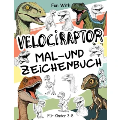 Abbildung von Velociraptor Mal und Zeichenbuch für Kinder von 3 8 Jahren: Viel Spaß beim Ausmalen Velociraptoren Zeichnen einiger Teile der ... Tolle Sammelseiten Kleinkinder