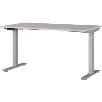 Abbildung von Germania Schreibtisch 7905 643, in Kaschmir/Silber, EL. höhenverstellb., 140 x 120 80 cm (BxHxT)