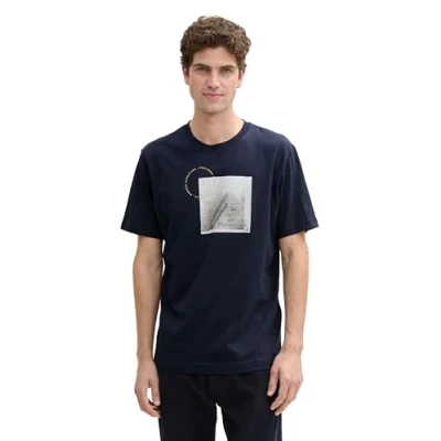Abbildung von TOM Tailor Photo Print Tshirt print, Herren, Größe: Medium, Sky captain blue