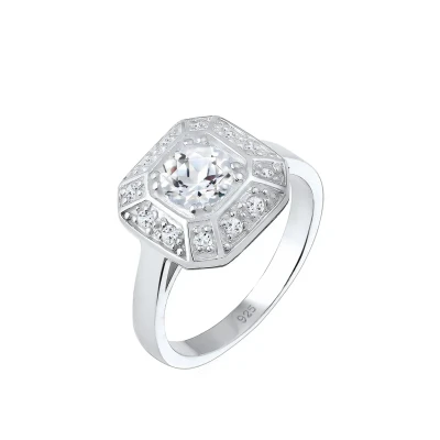 Abbildung von Elli Glamour Funkelnd Ring, Damen, Größe: 54, Silber
