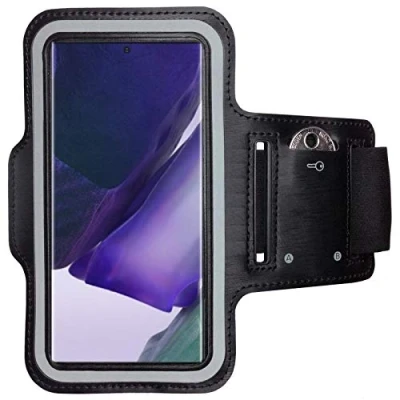 Abbildung von CoverKingz Sportarmband für Samsung Galaxy Note20 Ultra Armtasche mit Schlüsselfach Oberarm Halterung Sport Laufarmband Handy Armband Schwarz