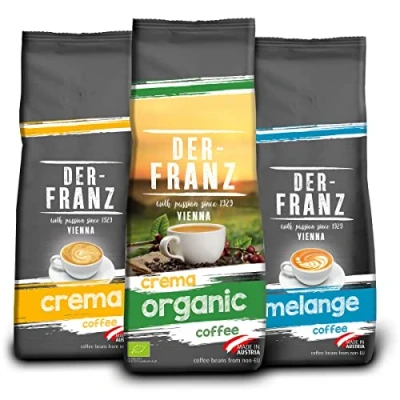 Abbildung von Der Franz Kaffee Pack, gemahlen, 3 x 500 g, (1 Crema, 1 Melange, Crema Organic)