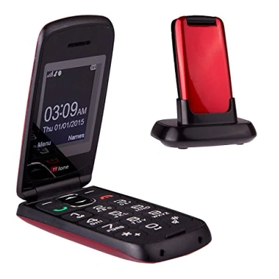 Abbildung von TTfone Star Simple Einfach zu Benutzendes Sim Freies Klapptelefon mit großen Tasten (Rot)