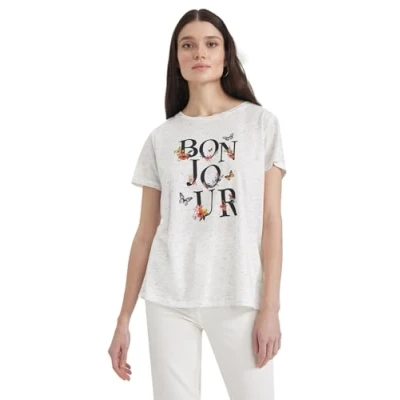 Abbildung von DeFacto Damen Z6452AZ T Shirt, Ecru, XL