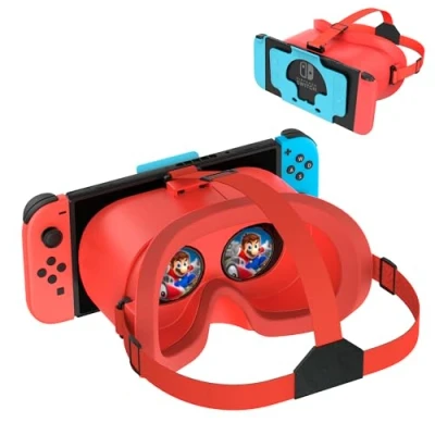 Abbildung von DEVASO VR Brille für Nintendo Switch/Switch OLED mit einstellbaren HD Linsen, 3D (Virtual Reality) Headset Spiele Zubehör Set, Switch Labo Goggles Brille, Coole Sachen Teenager Jungs