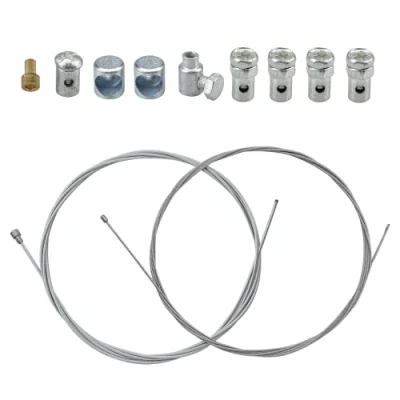 Abbildung von 2 Stück 2M Universal Reparaturset Bowdenzug Gaszug Schaltzug Kupplungszug Fahrrad Roller Mofa Moped mit 9x Nippel Motorrad Seilzug für Moped, Fahrrad,