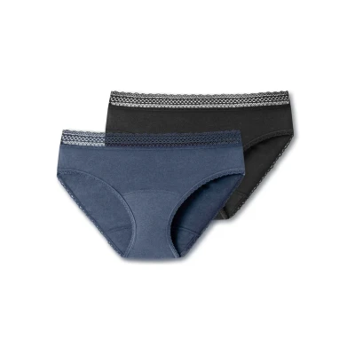 Abbildung von Schiesser Period Panty 2 PACK Slip, Damen, Größe: 46/48, Schwarz, flieder