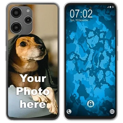 Abbildung von PhoneNatic personalisierte Handyhülle für Xiaomi Redmi 12 Custom Silikon Case in Clear zum selbst gestalten mit eigenem Foto Bild Text individuell
