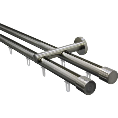Abbildung von GARDINIA Gardinenstange &quot;Gardinenstangen Set Isa 2 Lauf mit Innenlauf II Ø 20 mm&quot;, läufig läufig, Fixmaß,