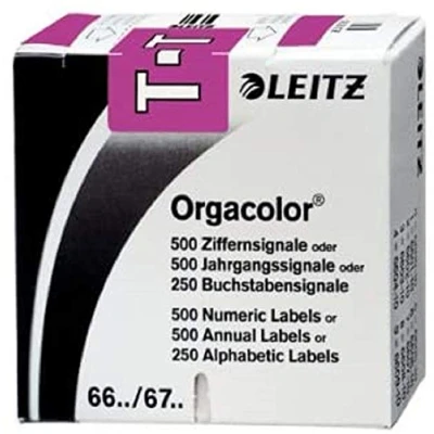Abbildung von Leitz 66291000 Orgacolor Buchstabensignal T, 250 Stück, violett