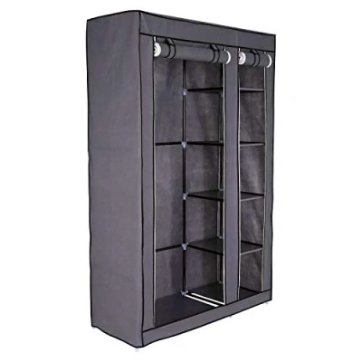Abbildung von dibea Faltbarer Stoff Kleiderschrank 175x110x45 cm, grau