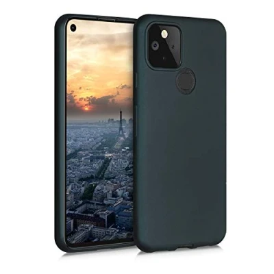 Abbildung von kwmobile Case kompatibel mit Google Pixel 5 Hülle Schutzhülle aus Silikon metallisch schimmernd Handyhülle Metallic Petrol