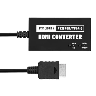 Abbildung von Tolesum PS1/PS2 zu HDMI Konverter,PS2 Adapter Kabel RGBS YPbPr,Bildschirm 4:3/16:9 Umschalten, 720p Konverter für