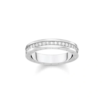 Abbildung von Thomas Sabo Ring mit weißen Steinen Silber Recyceltes 925 Sterling Zirkonia, Größe 54, TR2254 051 14 54