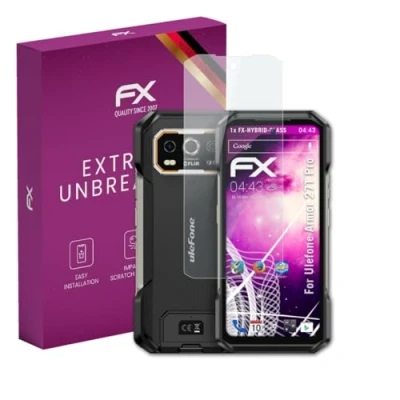 Abbildung von atFoliX Glasfolie kompatibel mit Ulefone Armor 27T Pro Panzerfolie, 9H Hybrid Glass FX Schutzpanzer Folie