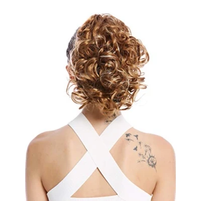 Abbildung von WIG ME UP MKB 22 V 27H613 Haarteil Zopf Pferdeschwanz Steckkämme kurz voluminös lockig gelockt Blond Gesträhnt Platin Highlights