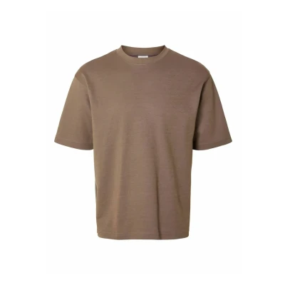 Abbildung von Selected Homme Slhlooseoscar O NECK Tshirt basic, Herren, Größe: Medium, Morel