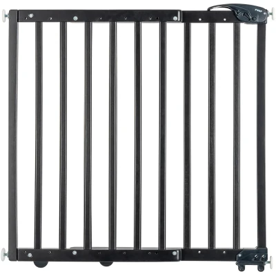 Abbildung von reer Türgitter und Treppenschutzgitter zum Klemmen oder Schrauben, Baukasten Zusammenbauen, ausziehbar 63 106 cm, schwarz