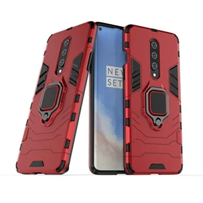 Abbildung von Kompatibel mit 1+8 (5G) Hülle, Ring Ständer Magnetischer Handyhalter Auto Caseme Schutzhülle Case für OnePlus 8 (Rot)