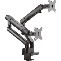 Abbildung von ICY BOX Monitor Halterung für 2 Monitore bis 32 Zoll (bis 8kg, VESA 75x75/100x100), Monitorständer aus Stahl, Schwenk &amp; Neigbar, Befestigung auf Tischplatte/Tischkante, IB MS314 T