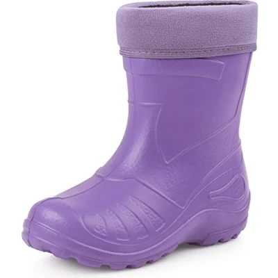 Abbildung von Ladeheid Gummistiefel Kinder federleichte und wasserdichte Eva Thermo Regenstiefel gefüttert KL050 (Violett, 32 EU)