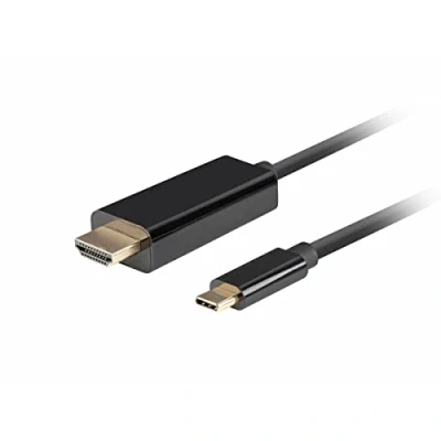 Abbildung von USB C auf HDMI LANBERG Stecker/Stecker, 4K, 60Hz, 0,5 m, Schwarz