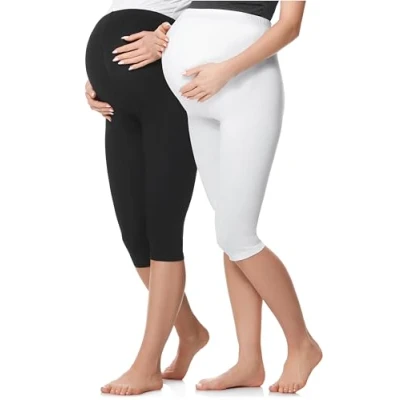 Abbildung von Be Mammy Umstandsleggings 3/4 Umstandhose 2Pack BE20 229 (2 tlg) aus Baumwolle