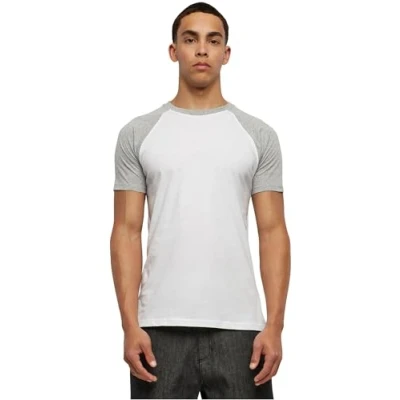 Abbildung von Urban Classics Raglan Contrast Tshirt print, Herren, Größe: 4XL, White/ mottled light grey