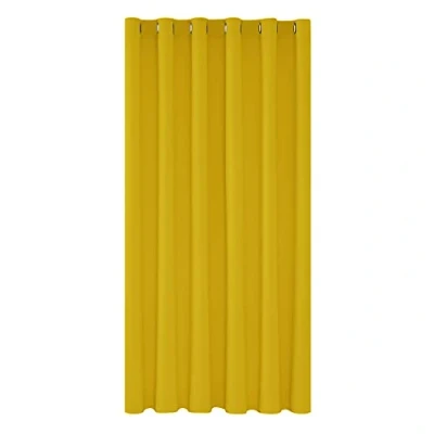 Abbildung von Deconovo Verdunkelungsvorhang Ösen Thermogardine Blickdicht Vorhang Wohnzimmer Thermo gegen Kälte Hitzeschutz Dicke Thermovorhang Kälteschutz, 214x203 cm(HöhexBreite), Senfgelb, 1 Stück