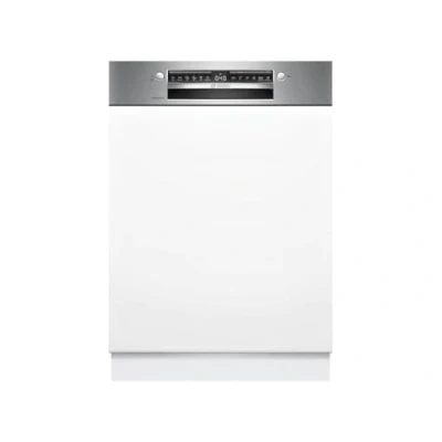Abbildung von Bosch SMI4EAS28E Serie 4, Smarter Geschirrspüler Teilintegriert 60 cm, Besteckkorb, Spülmaschine Made in Germany, besonders leise, Extra Trocknen, SpeedPerfect+, Programmassistent, Edelstahl, Aquastop