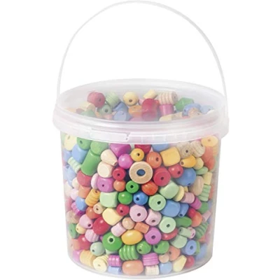 Abbildung von Knorr prandell 216039902 Holzperlen im Eimer 2,5 Liter , pastell, seidenmatt