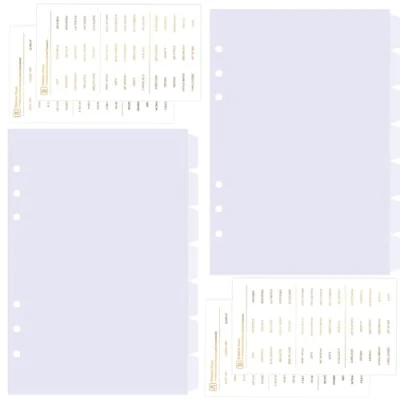 Abbildung von DY.2ten transparent Ordner Trennblätter A5 6 Loch 14 Blätter / 2 Sets, Kunststoff Register Index ​Teiler für Ringbuch,Notizbuch,Planer(21cm x 14.2cm)